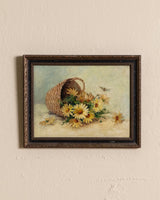 Basket of Daisies Oil Painting, Early 20th Century - Lone Fox