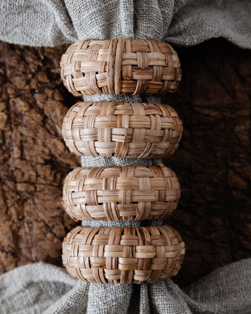 Basketwoven Napkin Rings (Set of 4) - Lone Fox