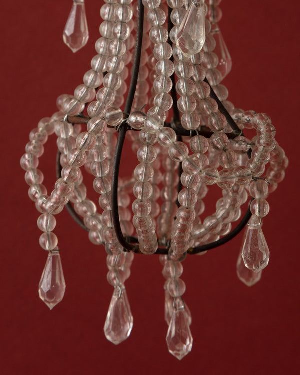 Beaded Glass & Antique Brass Chandelier Ornament - Lone Fox