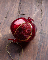 Beaded Mercury Glass Pomegranate Ornament - Lone Fox
