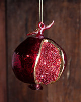 Beaded Mercury Glass Pomegranate Ornament - Lone Fox