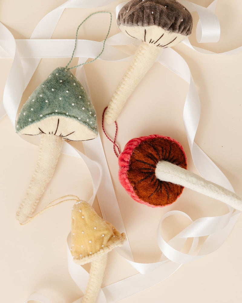 Beaded Mushroom Ornaments - Lone Fox