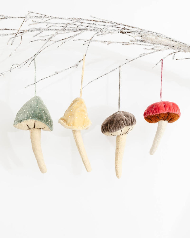 Beaded Mushroom Ornaments - Lone Fox