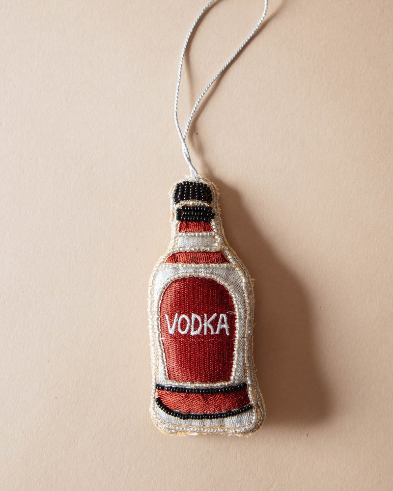 Beaded Vodka Bottle Ornament - Lone Fox