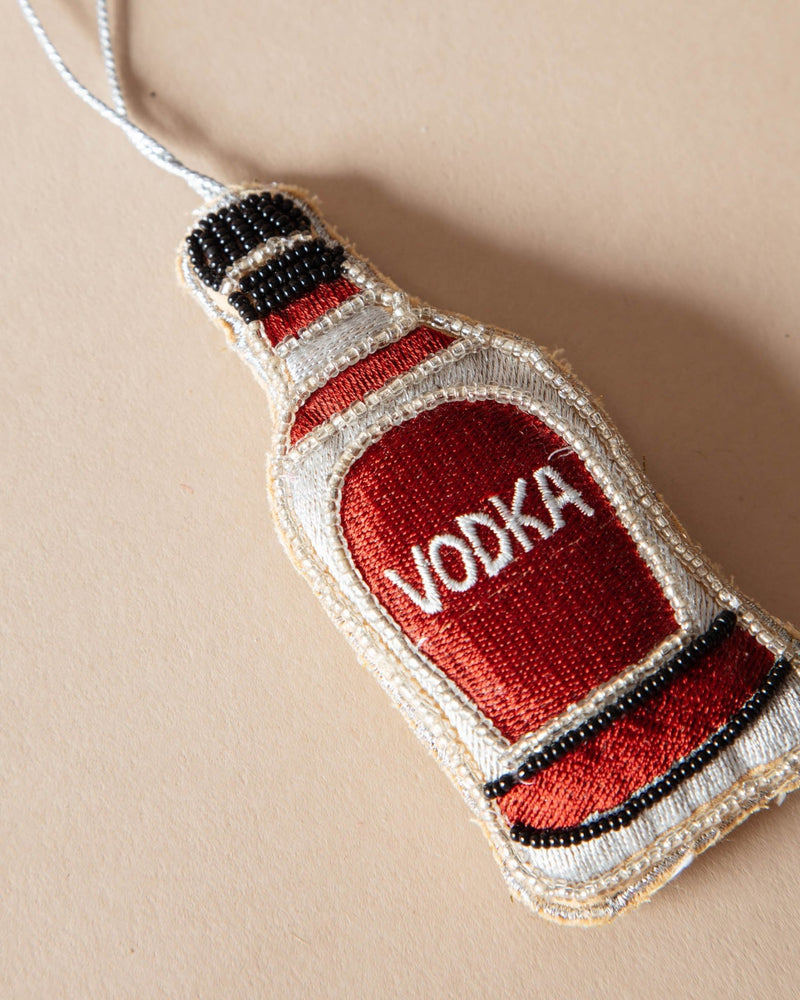 Beaded Vodka Bottle Ornament - Lone Fox