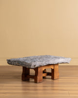 Belgian Bluestone & Oak Coffee Table, 1970's (2 Available) - Lone Fox