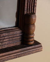 Black Forest Carved Oak Mirror with Fluted Columns, Early 20th Century - Lone Fox