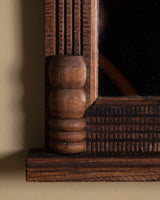 Black Forest Carved Oak Mirror with Fluted Columns, Early 20th Century - Lone Fox