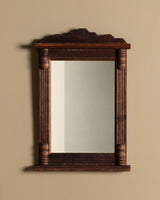 Black Forest Carved Oak Mirror with Fluted Columns, Early 20th Century - Lone Fox