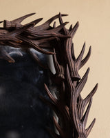 Black Forest Carved Wood Antler Mirror, Germany, 19th Century - Lone Fox