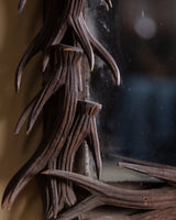 Black Forest Carved Wood Antler Mirror, Germany, 19th Century - Lone Fox
