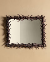 Black Forest Carved Wood Antler Mirror, Germany, 19th Century - Lone Fox