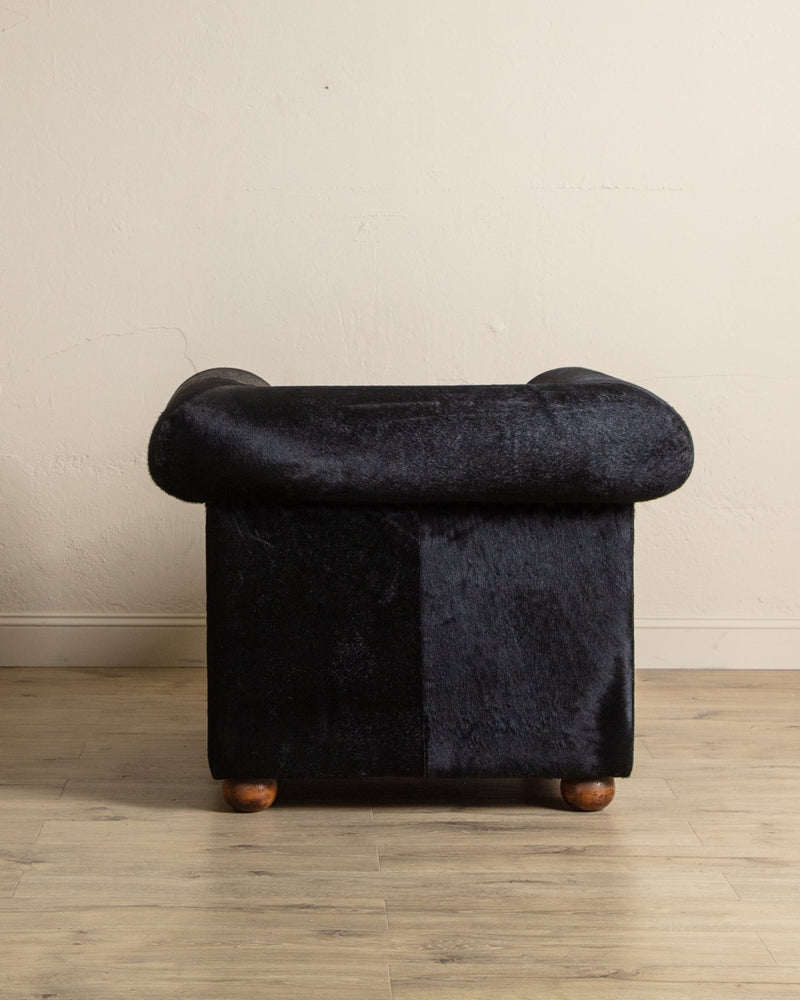 Black Ponyhair Club Chair, Italy, 1970's - Lone Fox