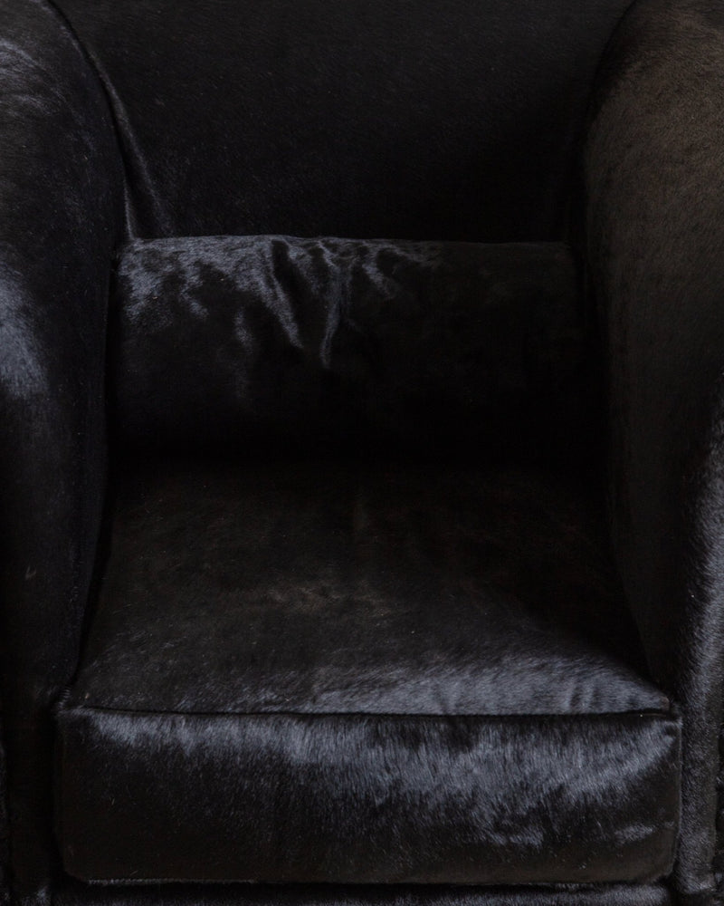 Black Ponyhair Club Chair, Italy, 1970's - Lone Fox