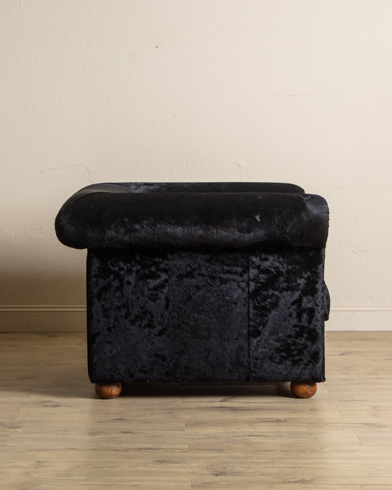 Black Ponyhair Club Chair, Italy, 1970's - Lone Fox