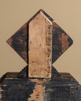 Black Tramp Art Jewelry Box w/ Diamond Mirror, 19th Century - Lone Fox