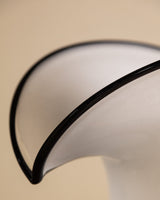 Black & White Sculptural Frosted Glass Table Lamp, Italy, 1980's - Lone Fox