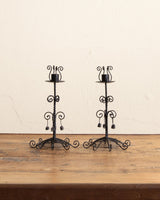 Black Wirework Taper Holders, Set of 2 - Lone Fox