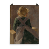 "Blonde Girl in Apron" Art Print - Lone Fox