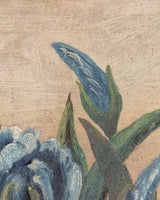 Blue and White Iris Still Life Oil Painting, American, Early 20th Century - Lone Fox
