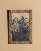 Blue and White Iris Still Life Oil Painting, American, Early 20th Century - Lone Fox
