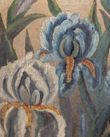 Blue and White Iris Still Life Oil Painting, American, Early 20th Century - Lone Fox