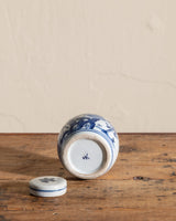 Blue and White Porcelain Bird Round Jar - Lone Fox