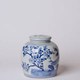 Blue and White Porcelain Pheasant and Flower Round Jar - Lone Fox
