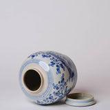 Blue and White Porcelain Pheasant and Flower Round Jar - Lone Fox