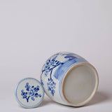 Blue and White Porcelain Pheasant and Flower Round Jar - Lone Fox
