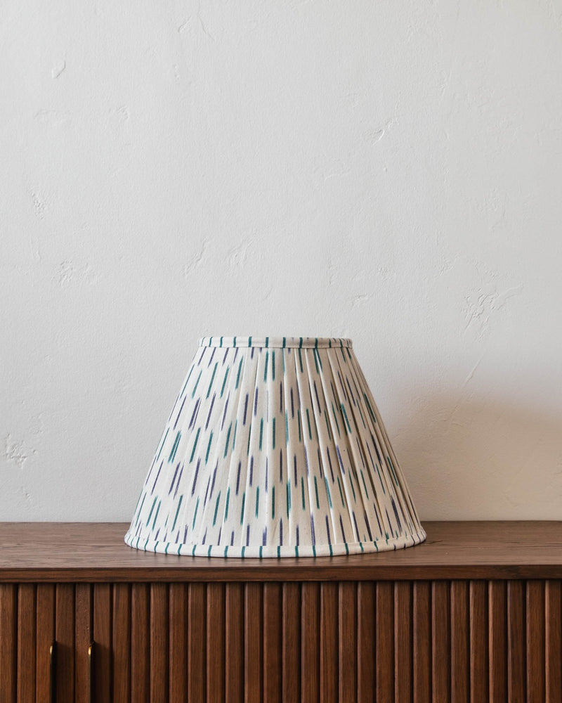 Blue Ikat Pleated Lampshade - Lone Fox