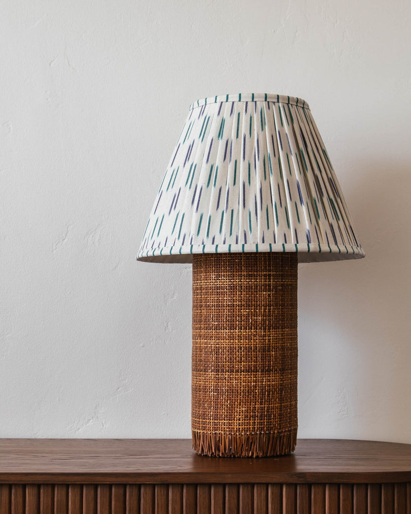 Blue Ikat Pleated Lampshade - Lone Fox