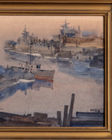 "Blue Inlit" Watercolor Painting by RA Benson - Lone Fox