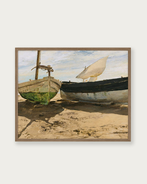 "Boats On The Beach, Valencia" Art Print - Lone Fox