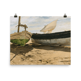 "Boats On The Beach, Valencia" Art Print - Lone Fox