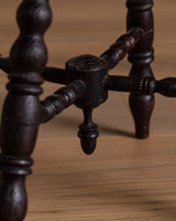 Bobbin Leg Carved Oak Stool, Early 1900's - Lone Fox