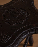 Bobbin Leg Carved Oak Stool, Early 1900's - Lone Fox