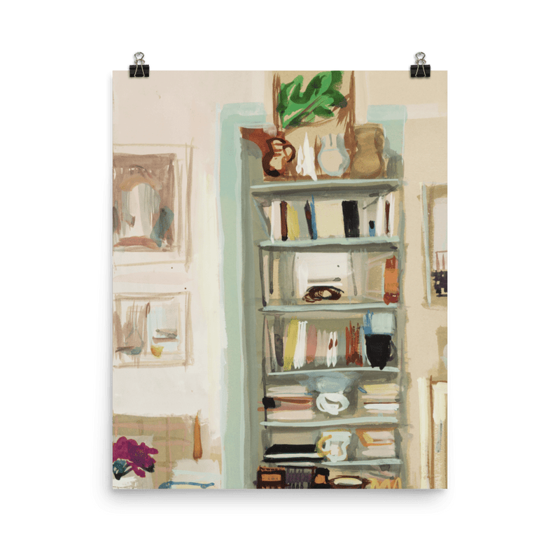 "Bookshelf" Art Print - Lone Fox