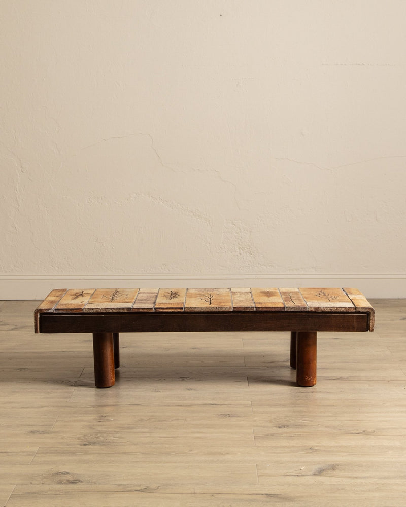 Botanical Tile Top Waterfall Coffee Table by Roger Capron, France, 1965 - Lone Fox