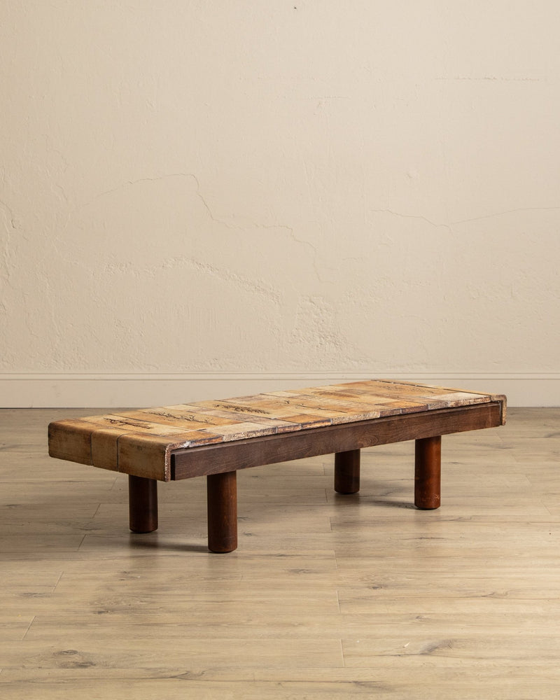 Botanical Tile Top Waterfall Coffee Table by Roger Capron, France, 1965 - Lone Fox