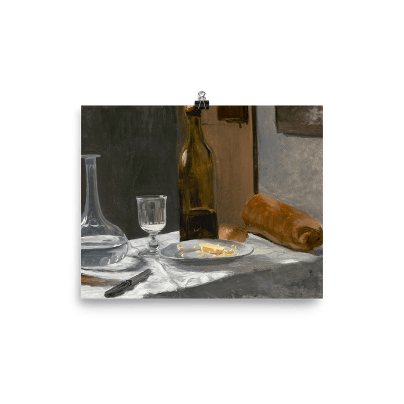 "Bottle, Carafe, Bread, and Wine" Art Print - Lone Fox