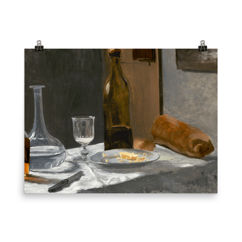 Bottle, Carafe, Bread, and Wine