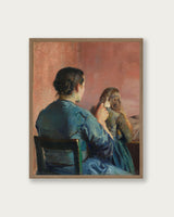 "Braiding her Hair" Art Print - Lone Fox