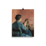 "Braiding her Hair" Art Print - Lone Fox