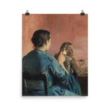 "Braiding her Hair" Art Print - Lone Fox