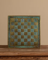 Brass and Verdigris Checkerboard Tray, 1970's - Lone Fox