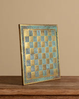 Brass and Verdigris Checkerboard Tray, 1970's - Lone Fox