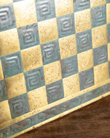 Brass and Verdigris Checkerboard Tray, 1970's - Lone Fox