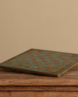 Brass and Verdigris Checkerboard Tray, 1970's - Lone Fox