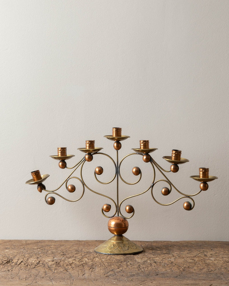 Brass + Copper Mexican Candelabra - Lone Fox